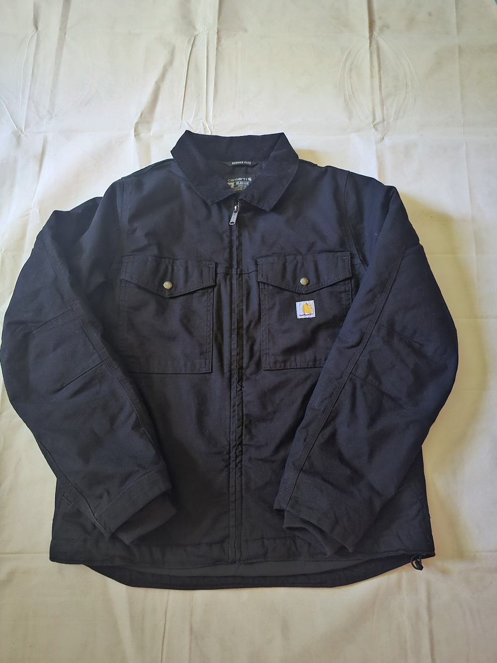Carhartt Men’s Black Work Jacket - Rugged Zip-Front Coat